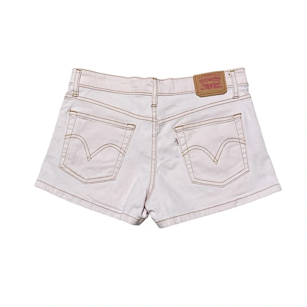 Y2k Levi’s 518 Superlow Jean Micro Shorts Women’s 9 Pink Denim Casual Low Rise
